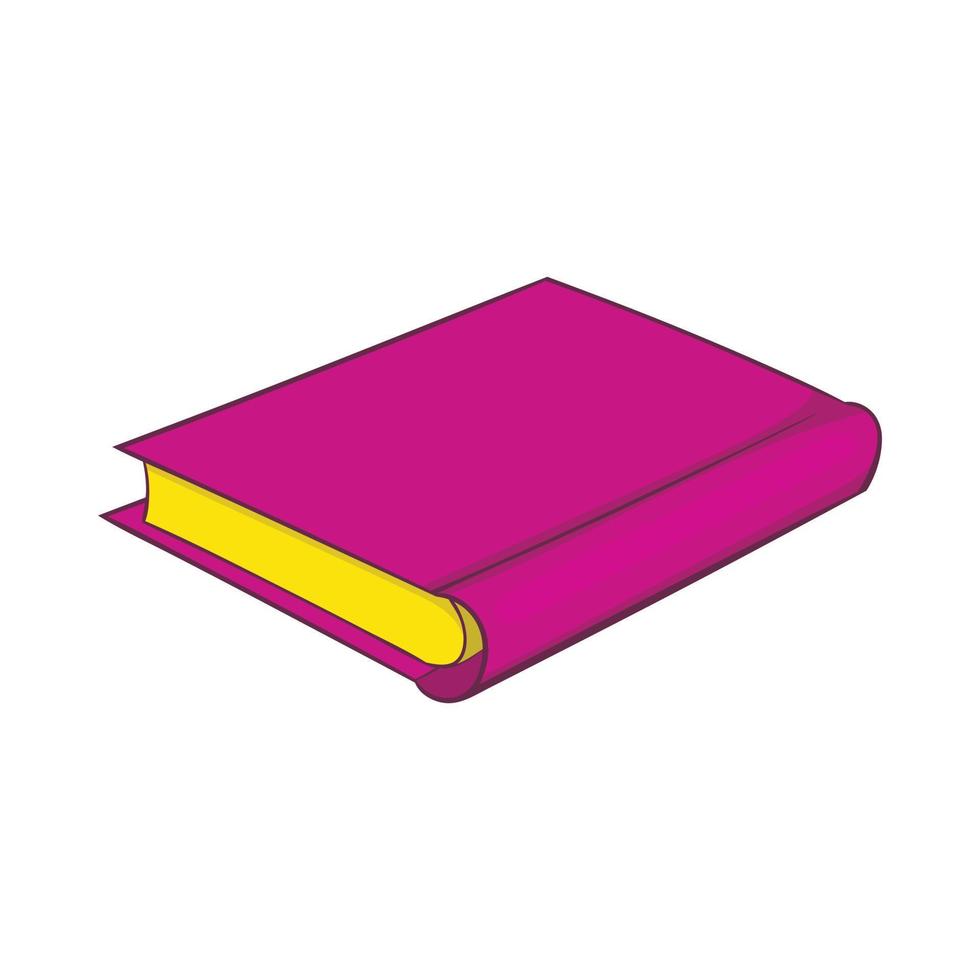 Pink book icon, cartoon style vector