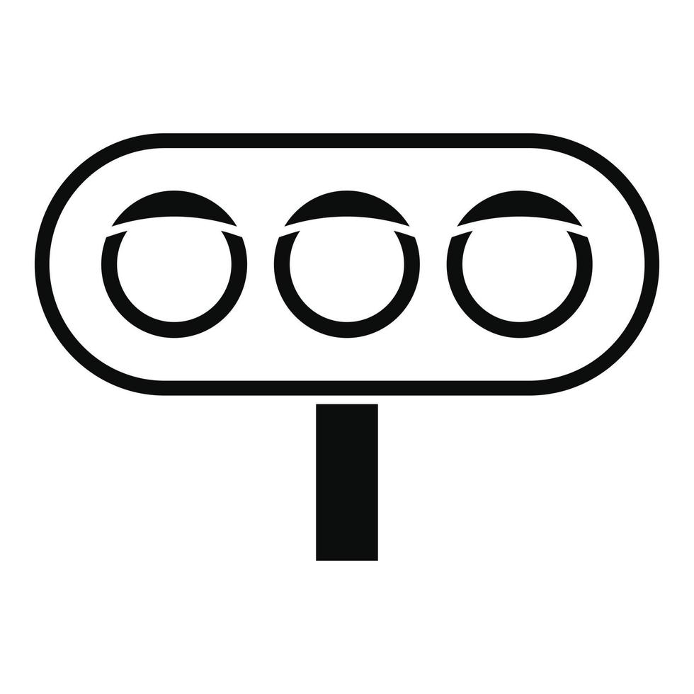 Horizontal traffic lights icon, simple style vector