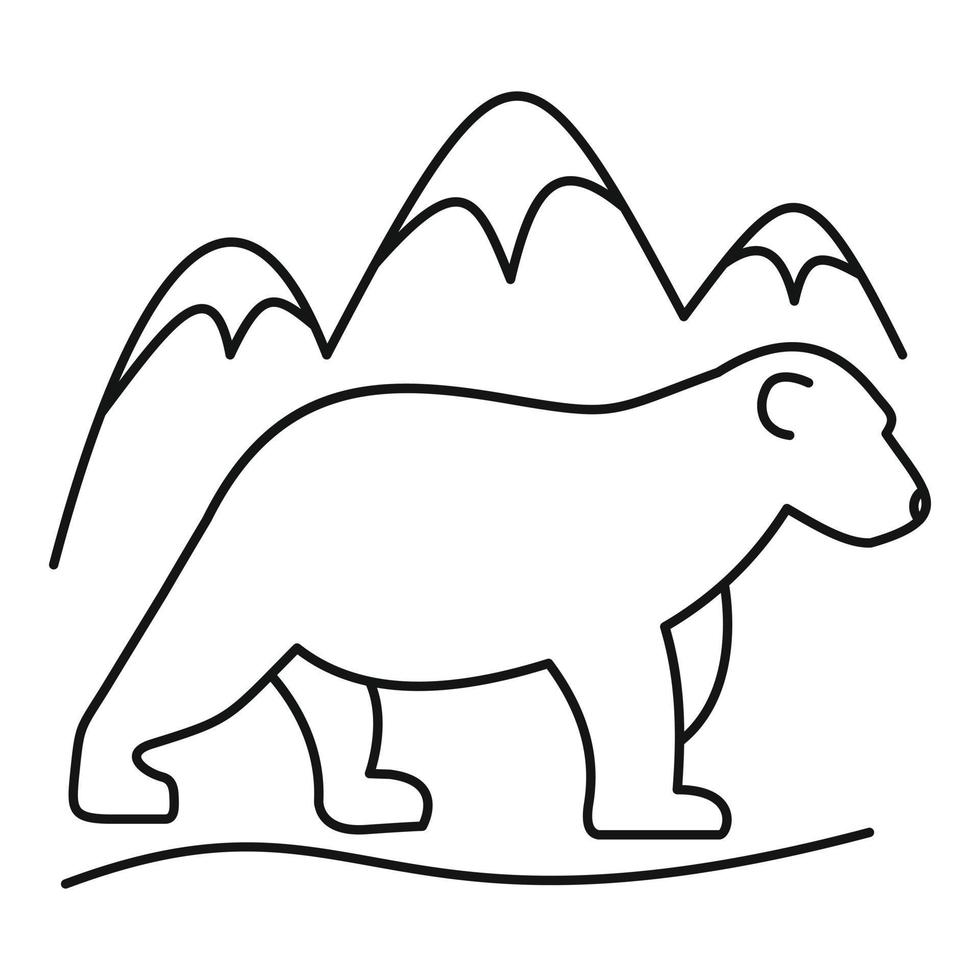 Polar bear logo, outline style vector