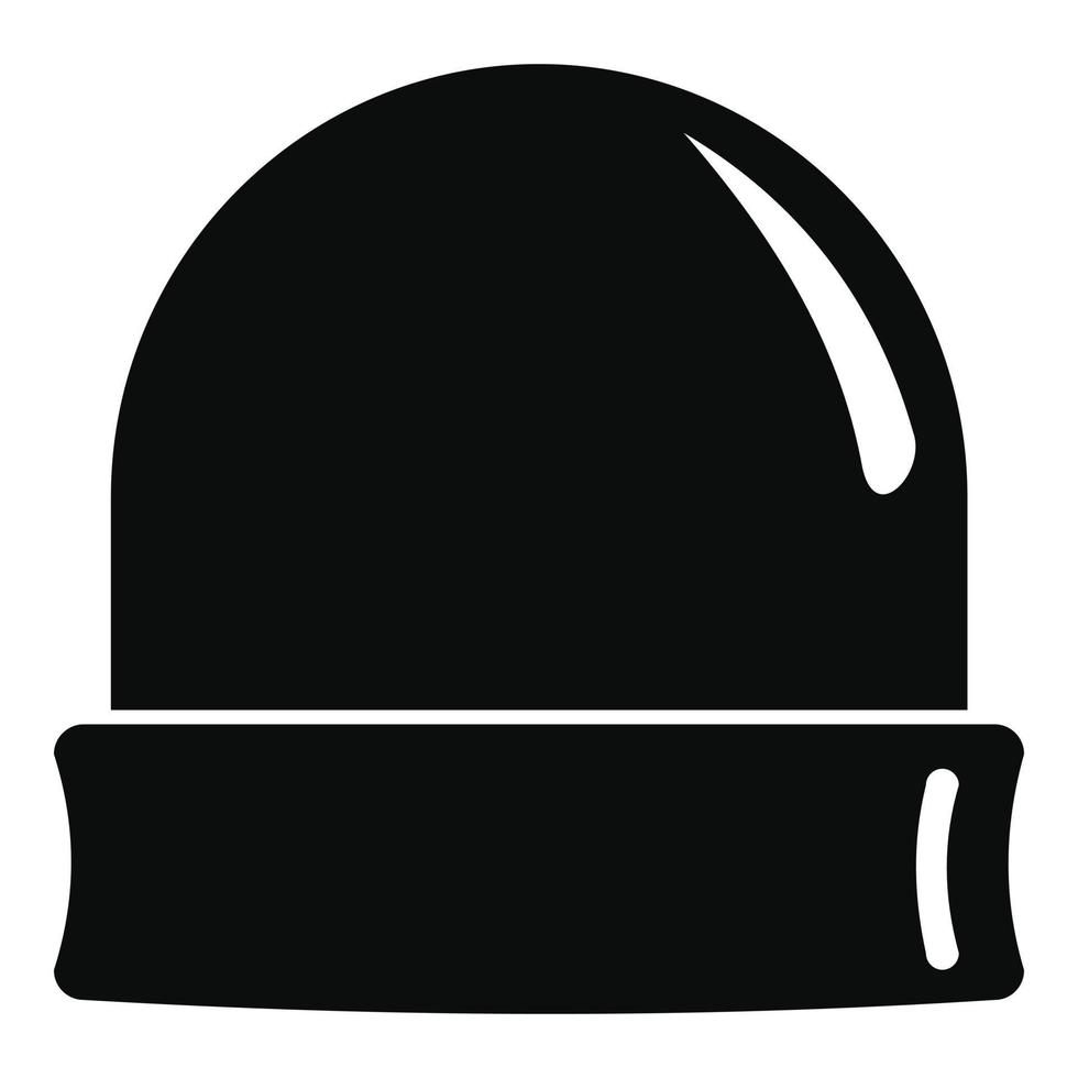 Black beanie icon, simple style vector