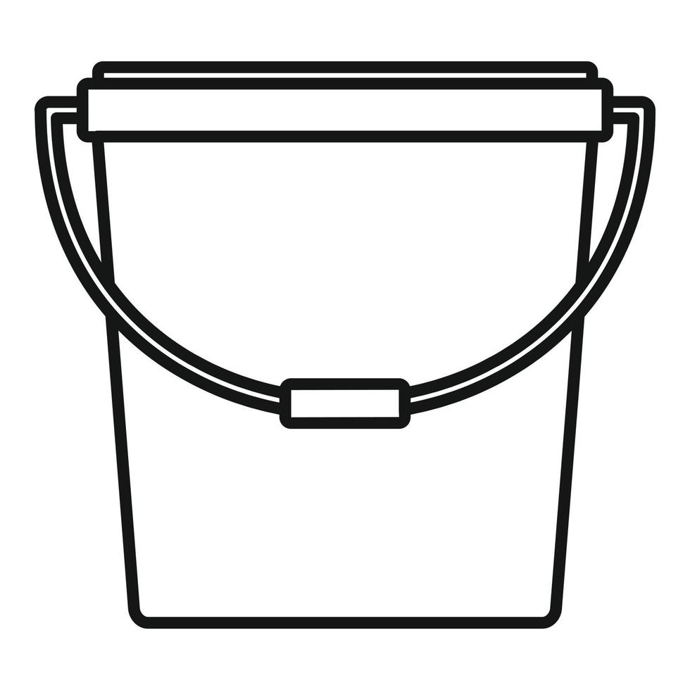 icono de cubo de plástico, estilo de esquema vector