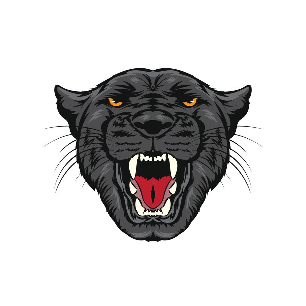 Angry Panther face vector illustration in retro comic color style, perfect for tshirt design and tattoo also mascot logo design