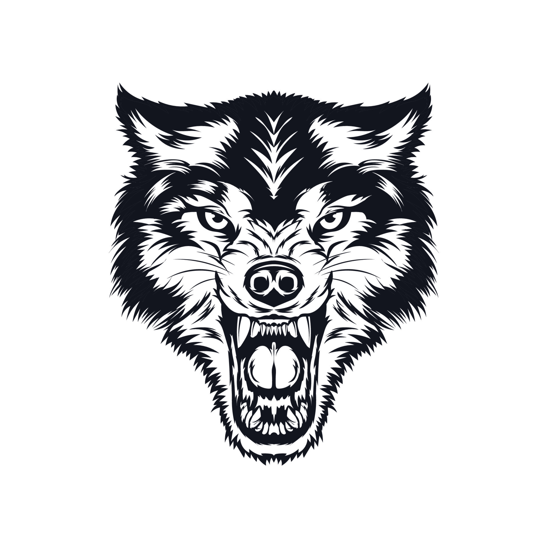 Angry Wolf vector illustration in hand drawn style, perfect for t shirt design and tattoo design 14411265 Vector Art at Vecteezy