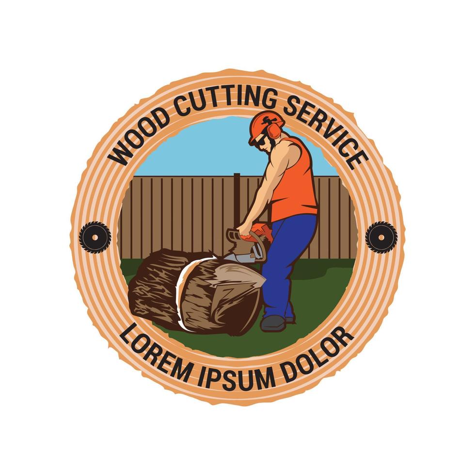 Wood Cutting logo, good for tshirt design and Cutting Service Business logo vector