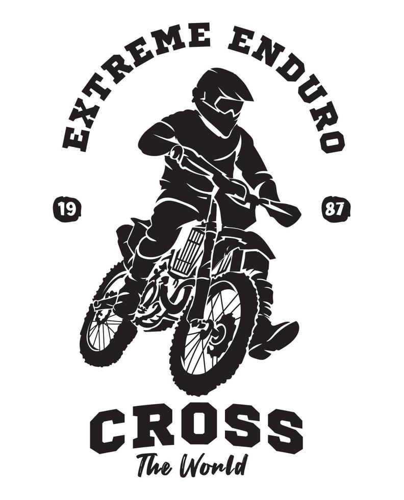 Enduro motocross vector illustration, perfect for tshirt design and event logo