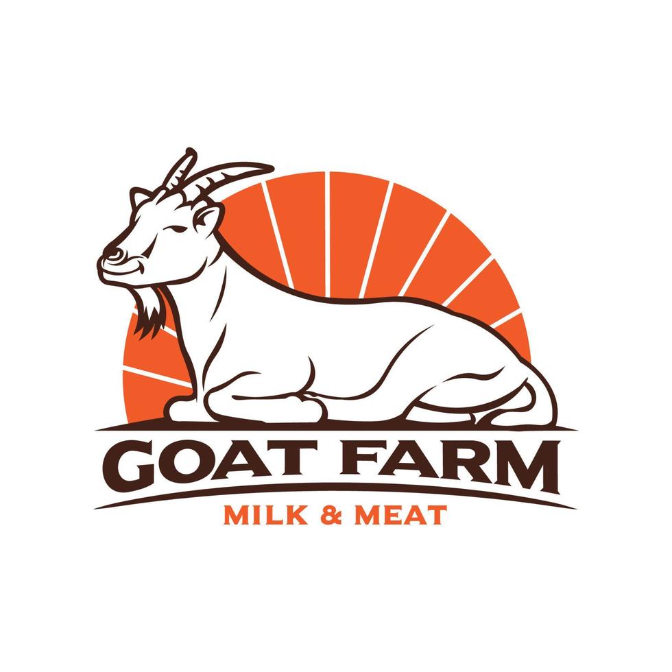 Goat vector illustration design, perfect for farm logo and label
