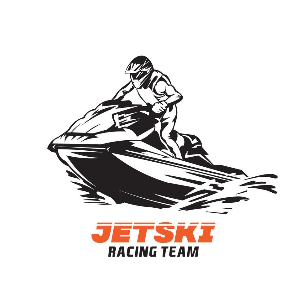 Jet ski Water sport vector illustration logo design, perfect for club team logo and tshirt design