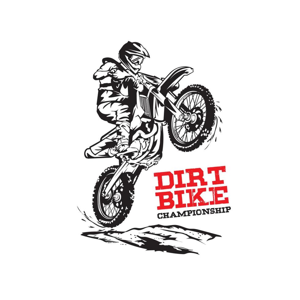 ilustración vectorial de motocross de enduro, perfecta para el diseño de camisetas y el logotipo del evento vector