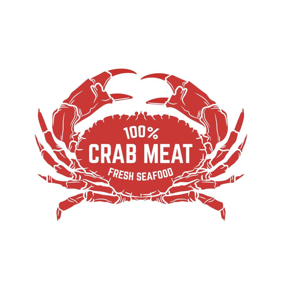 Crab vector illustration logo design, perfect for seafood restaurant logo and brand product