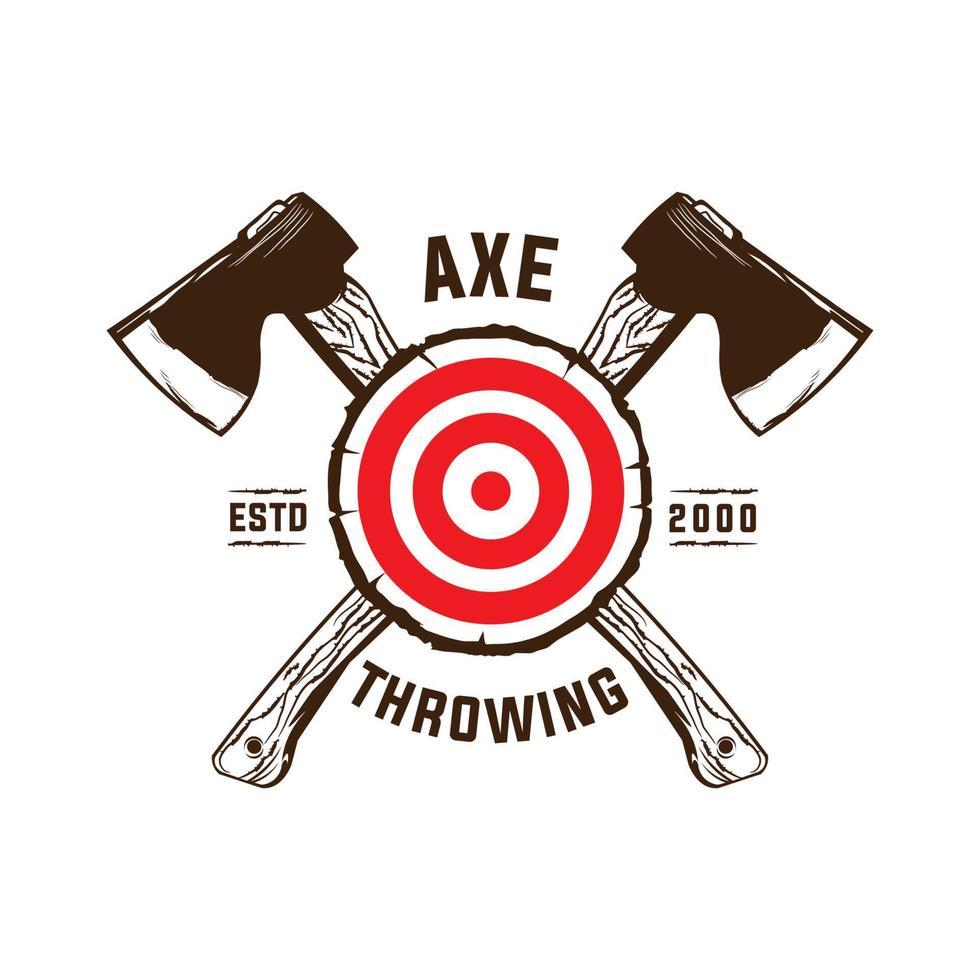 Axe Throwing in wood target vector illustration, perfect for axe club logo design and t shirt design