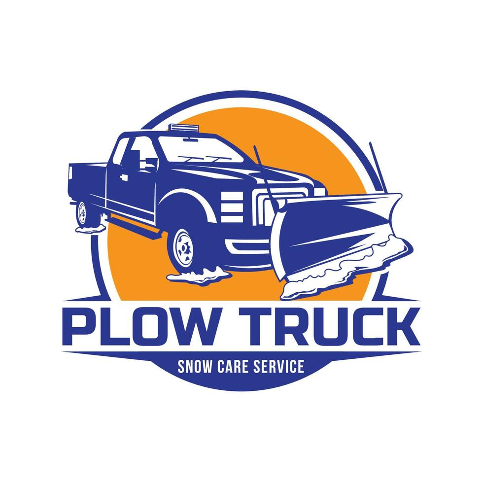 Plow truck badge design logo, good for snow plow truck business company logo vector