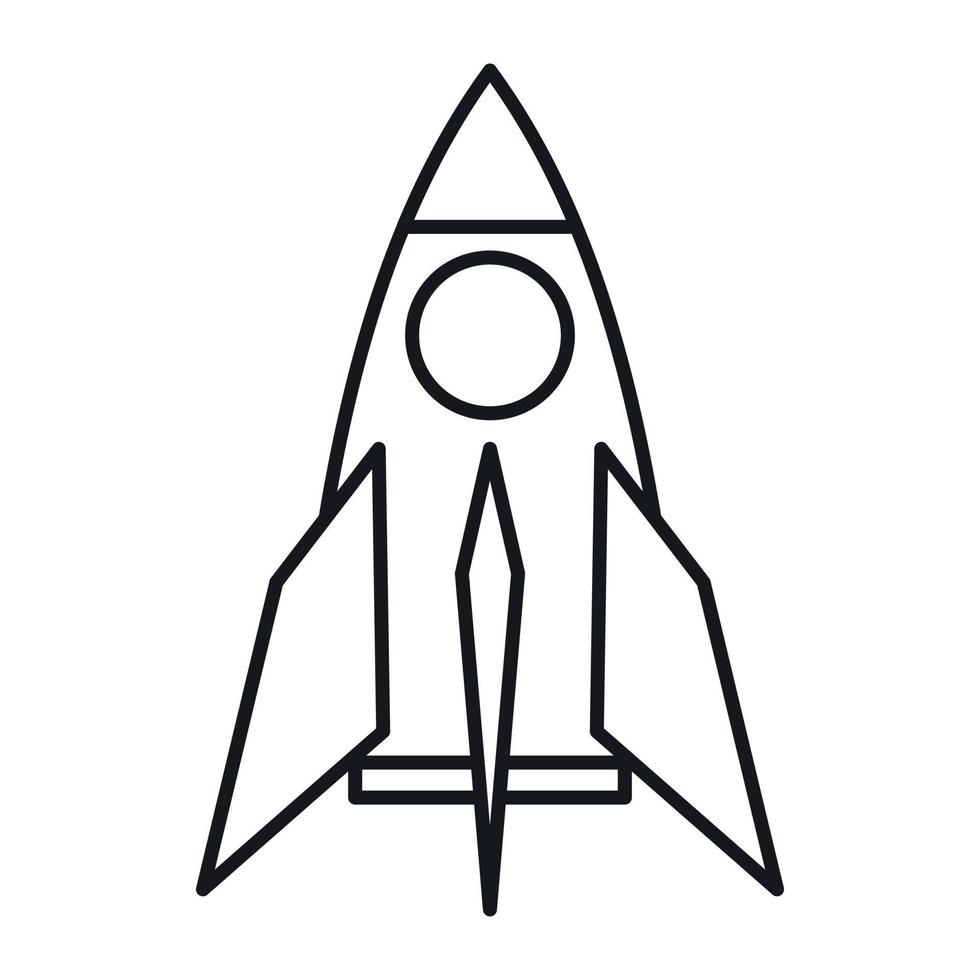 icono de cohete, estilo de contorno vector