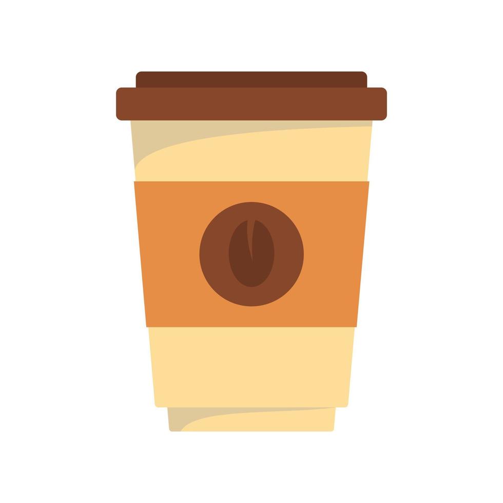 icono de vaso de plástico de café, estilo plano vector