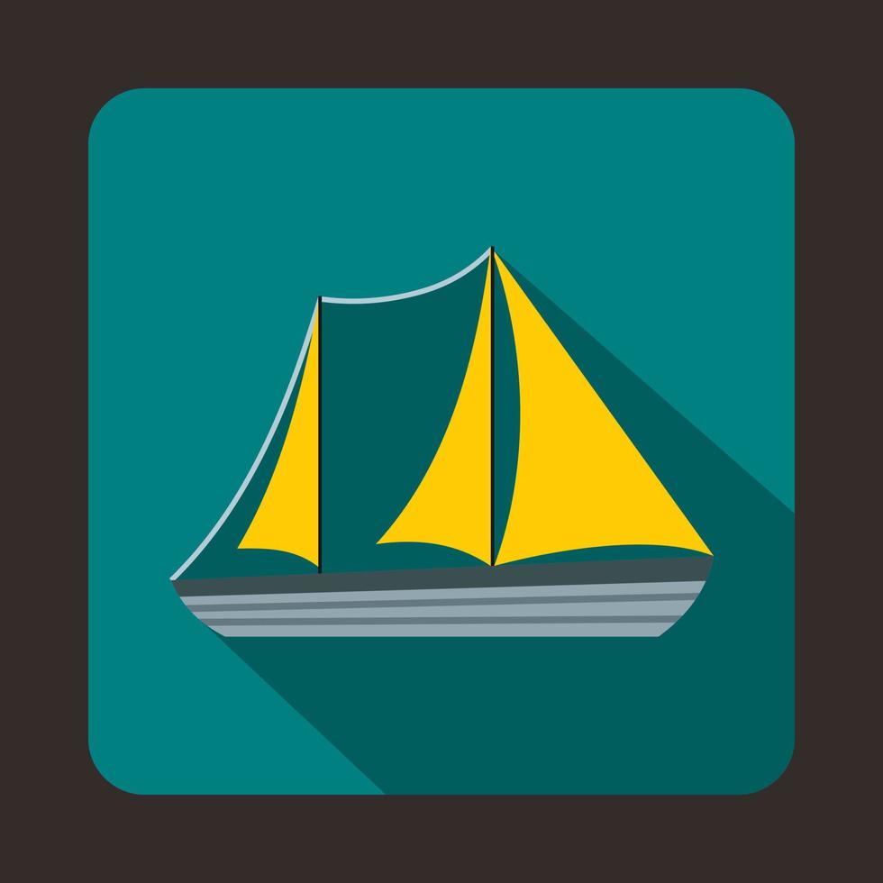 Yacht icon, flat style vector