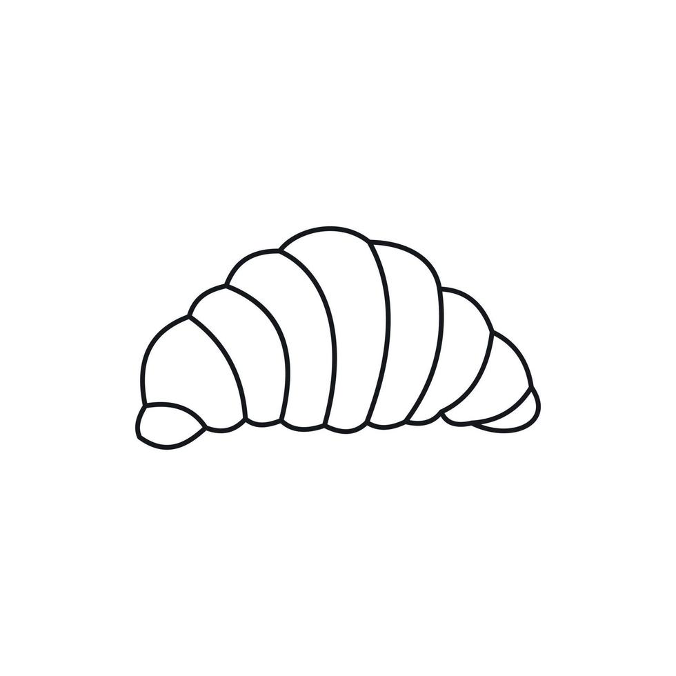 Croissant icon, outline style vector