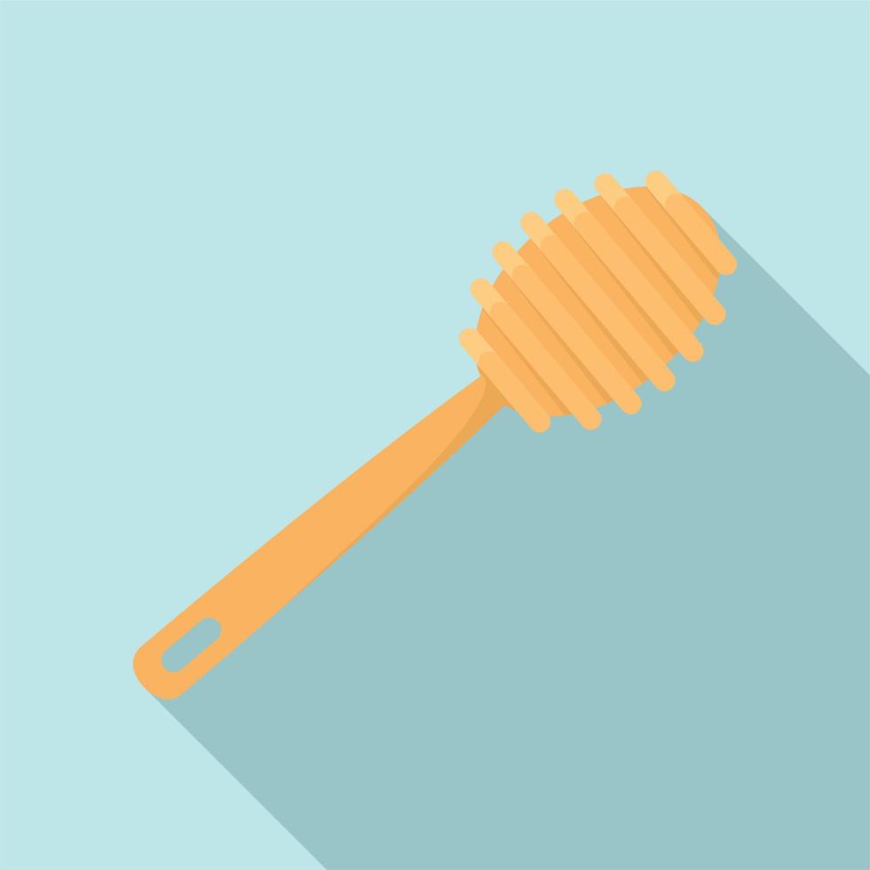 Wood spoon for honey icon, flat style vector