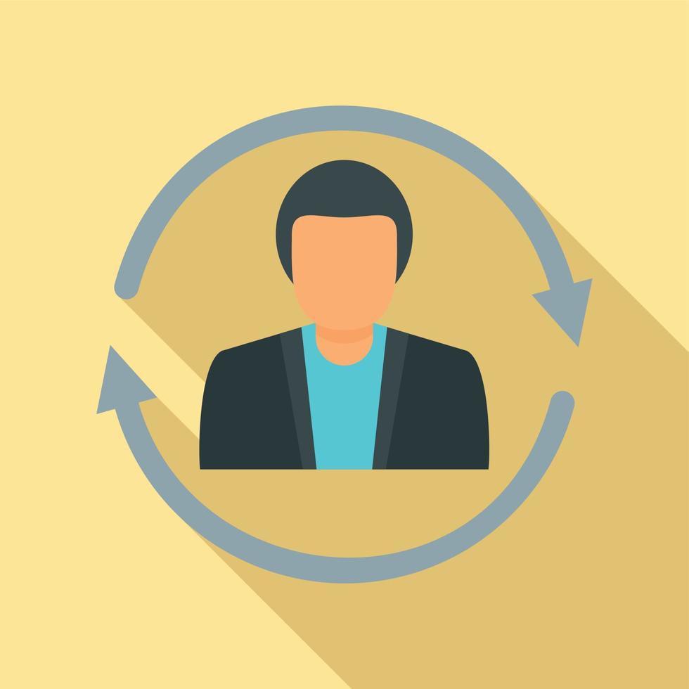 Customer retention icon, flat style vector