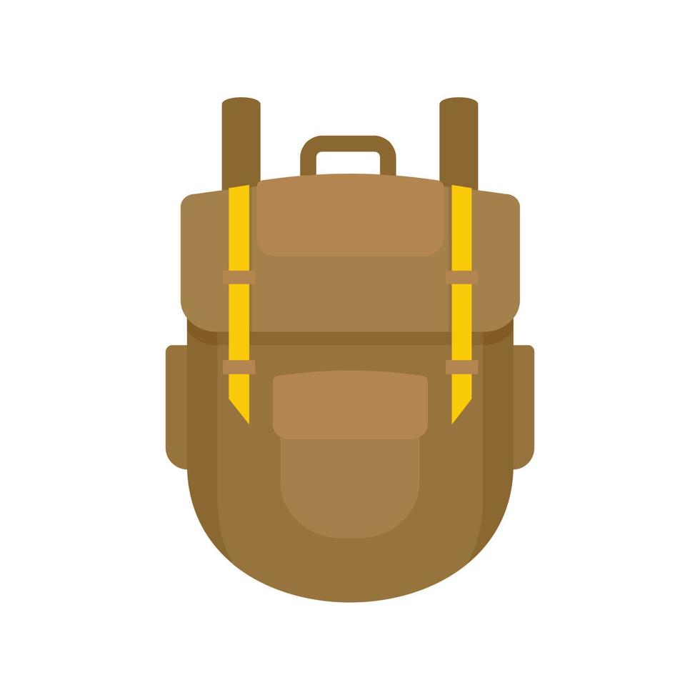 Explore backpack icon, flat style vector