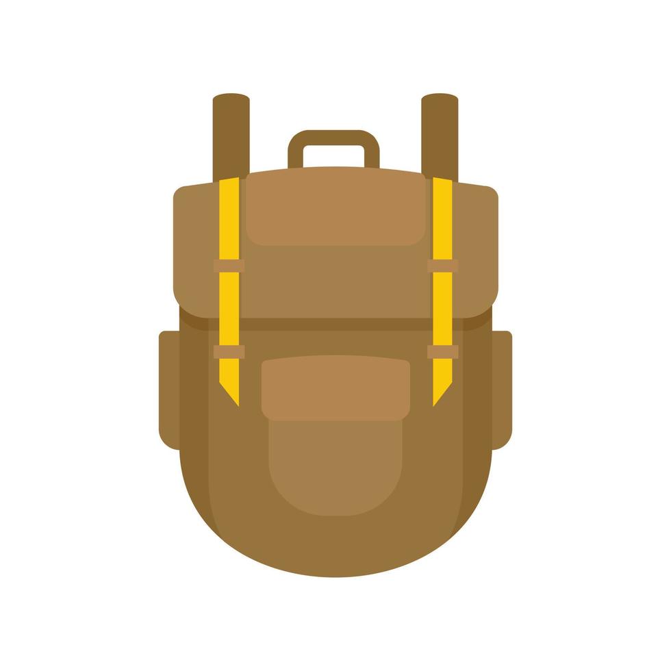 explorar icono de mochila, estilo plano vector