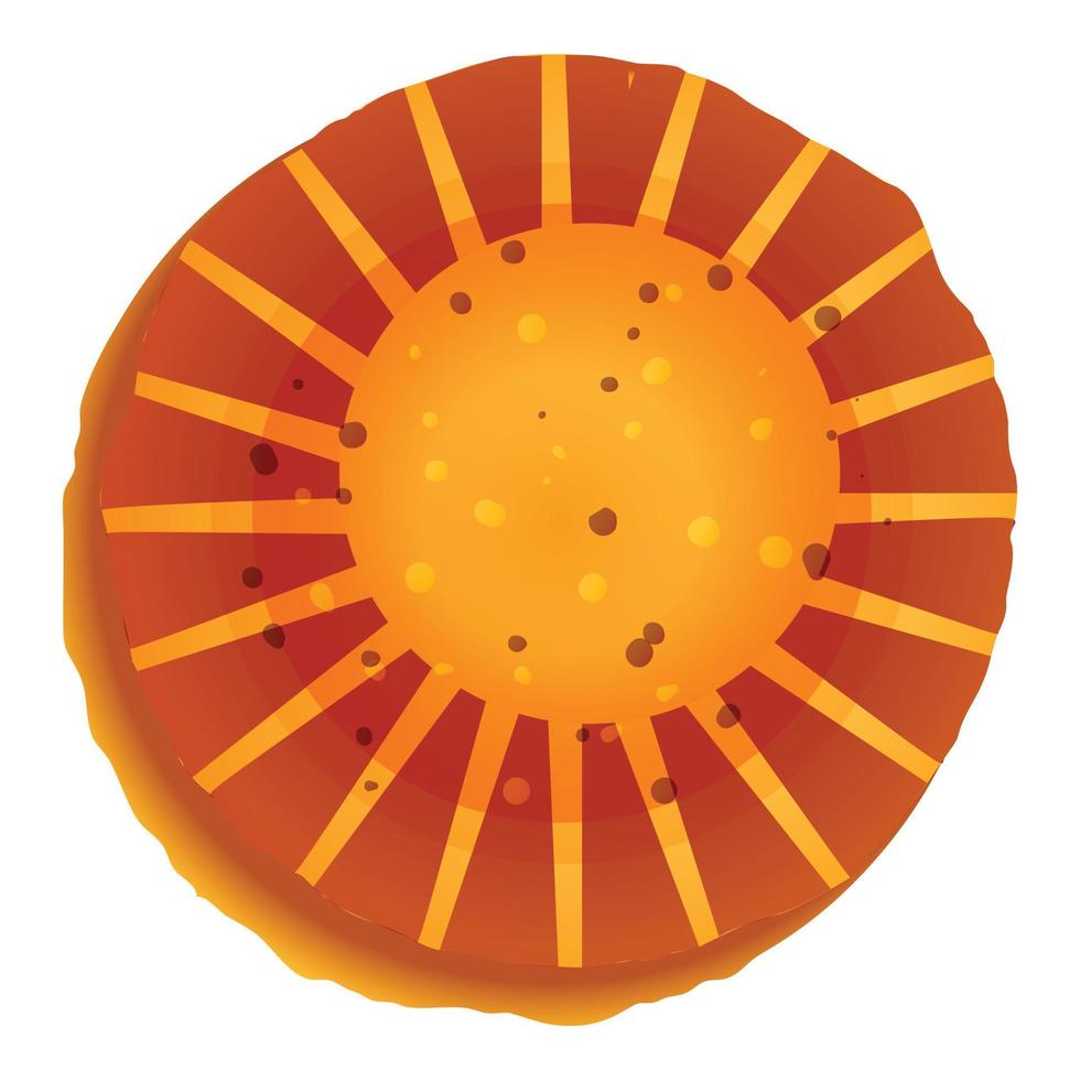 Sun biscuit icon, cartoon style vector