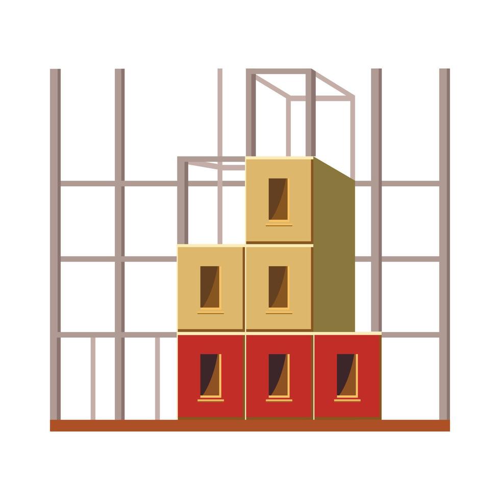 Building construction icon, cartoon style vector