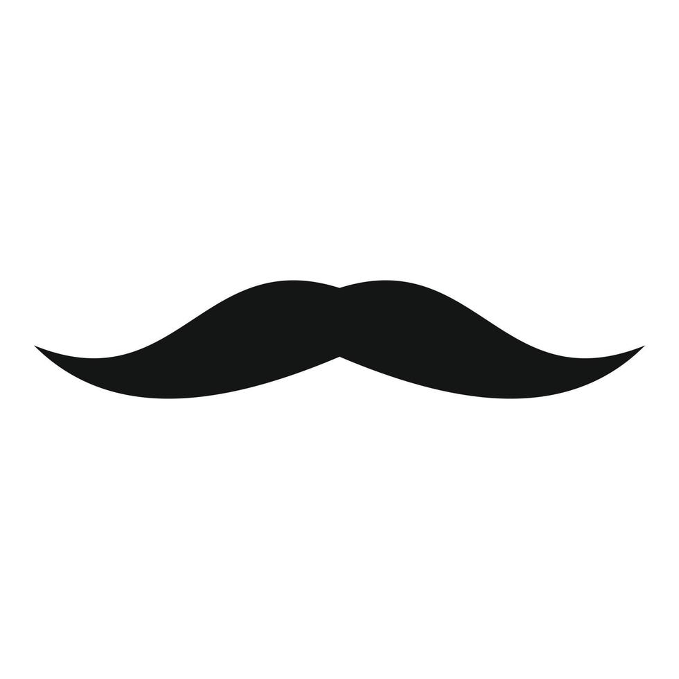 icono de bigote aseado, estilo simple. vector