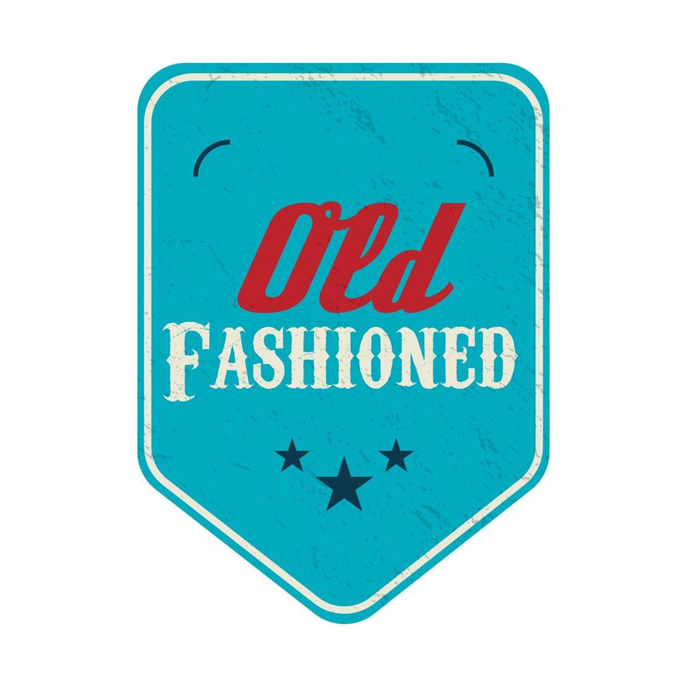 Old fashioned blue pennant label, vintage style vector