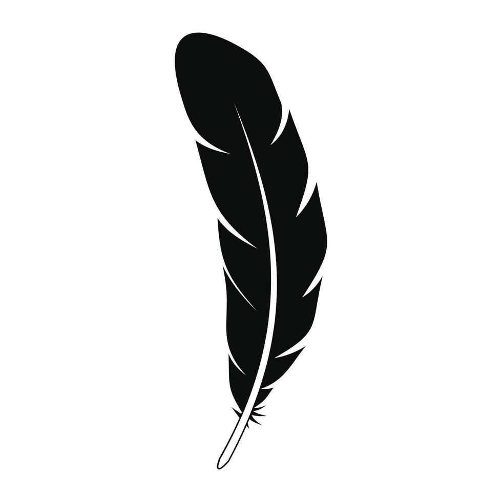 Tribal feather icon, simple style vector