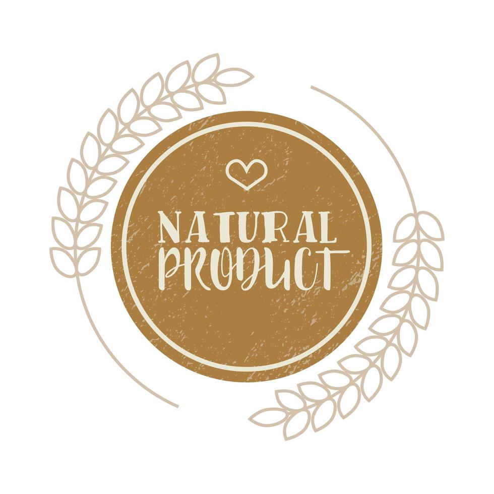 Natural product brown label in vintage style vector