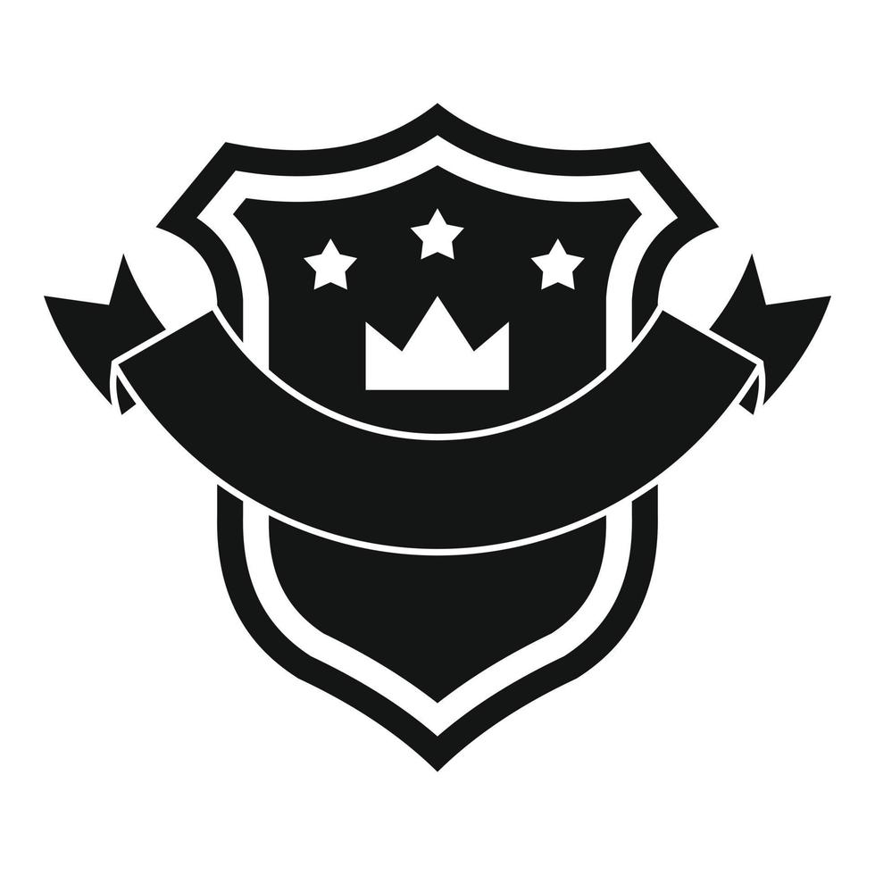 Badge quality icon, simple black style vector