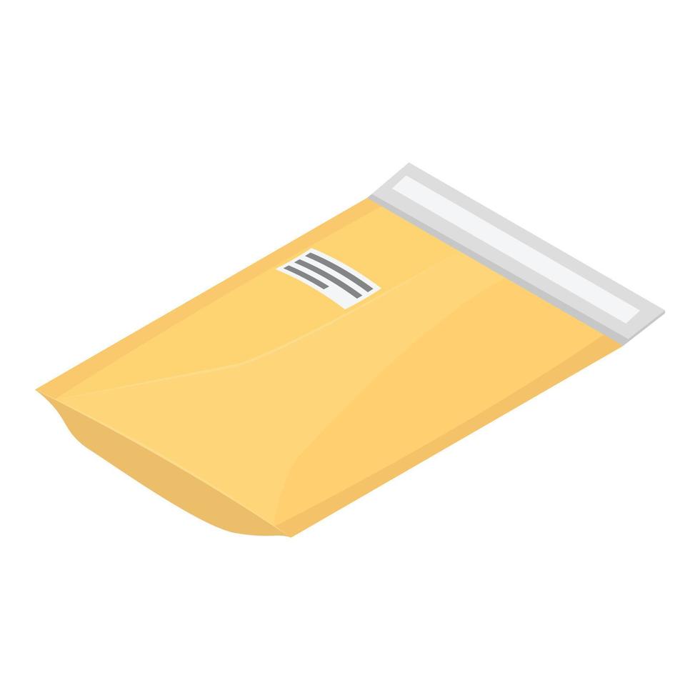 Letter packet icon, isometric style vector
