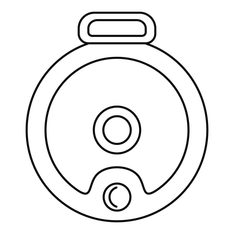 Top view robot vacuum cleaner icon, outline style vector