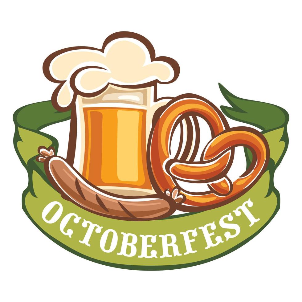 Bavarian octoberfest icon, cartoon style vector