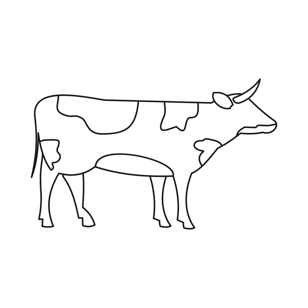 icono de vaca suiza, estilo de contorno vector