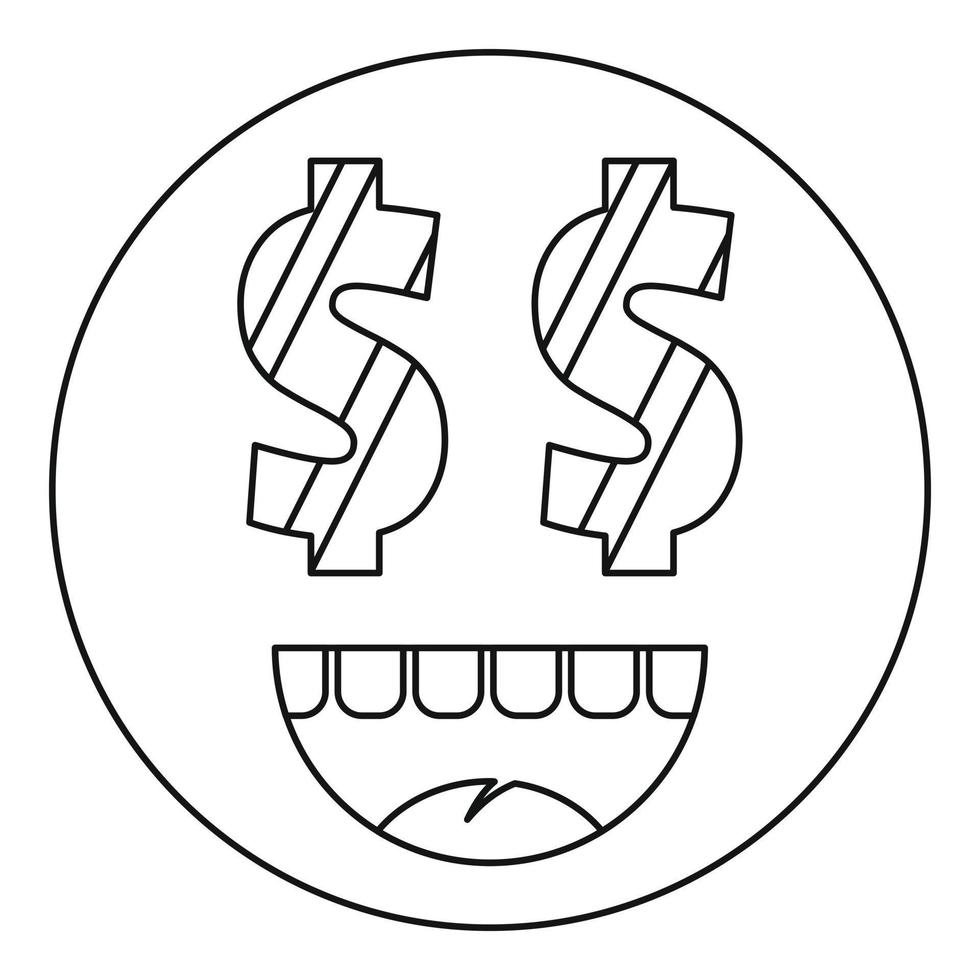 dinero sonrisa icono vector línea delgada