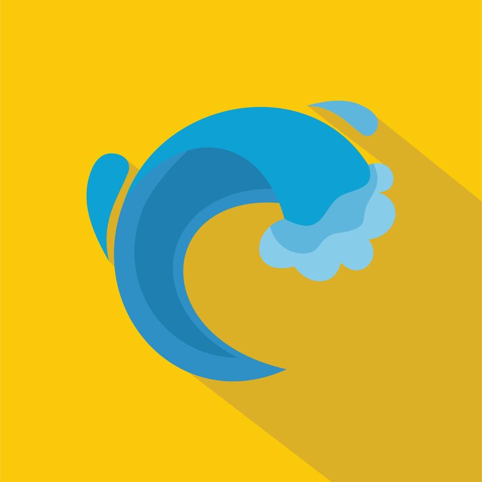 icono de mar de olas, estilo plano vector