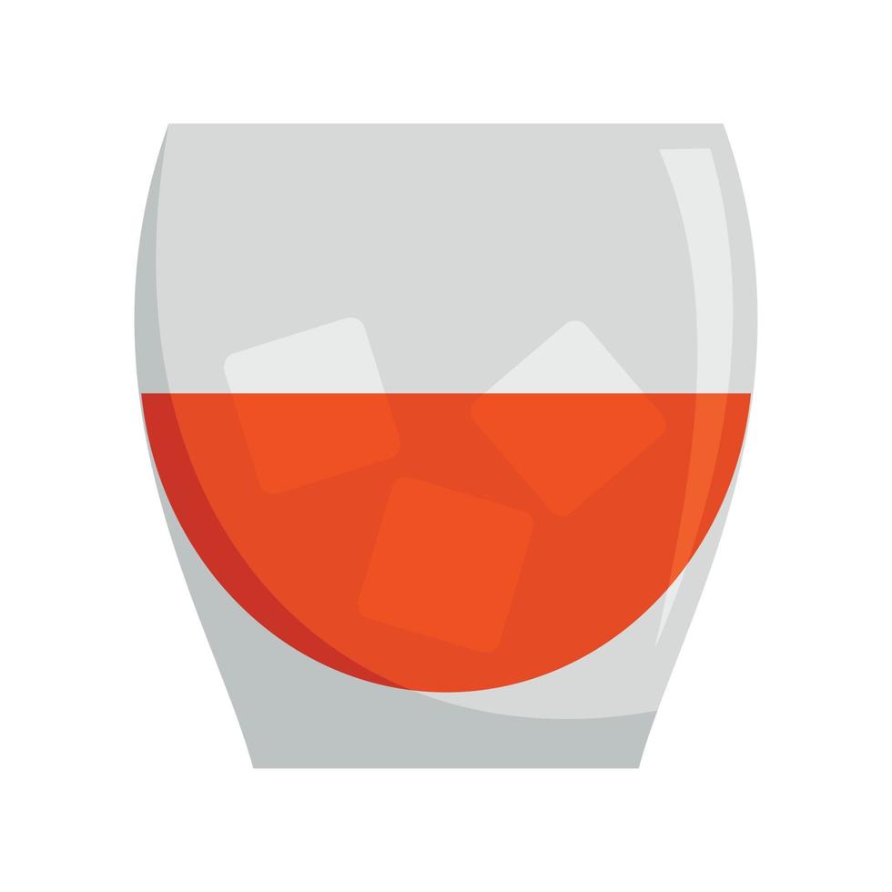 Glass of rum icon, flat style vector