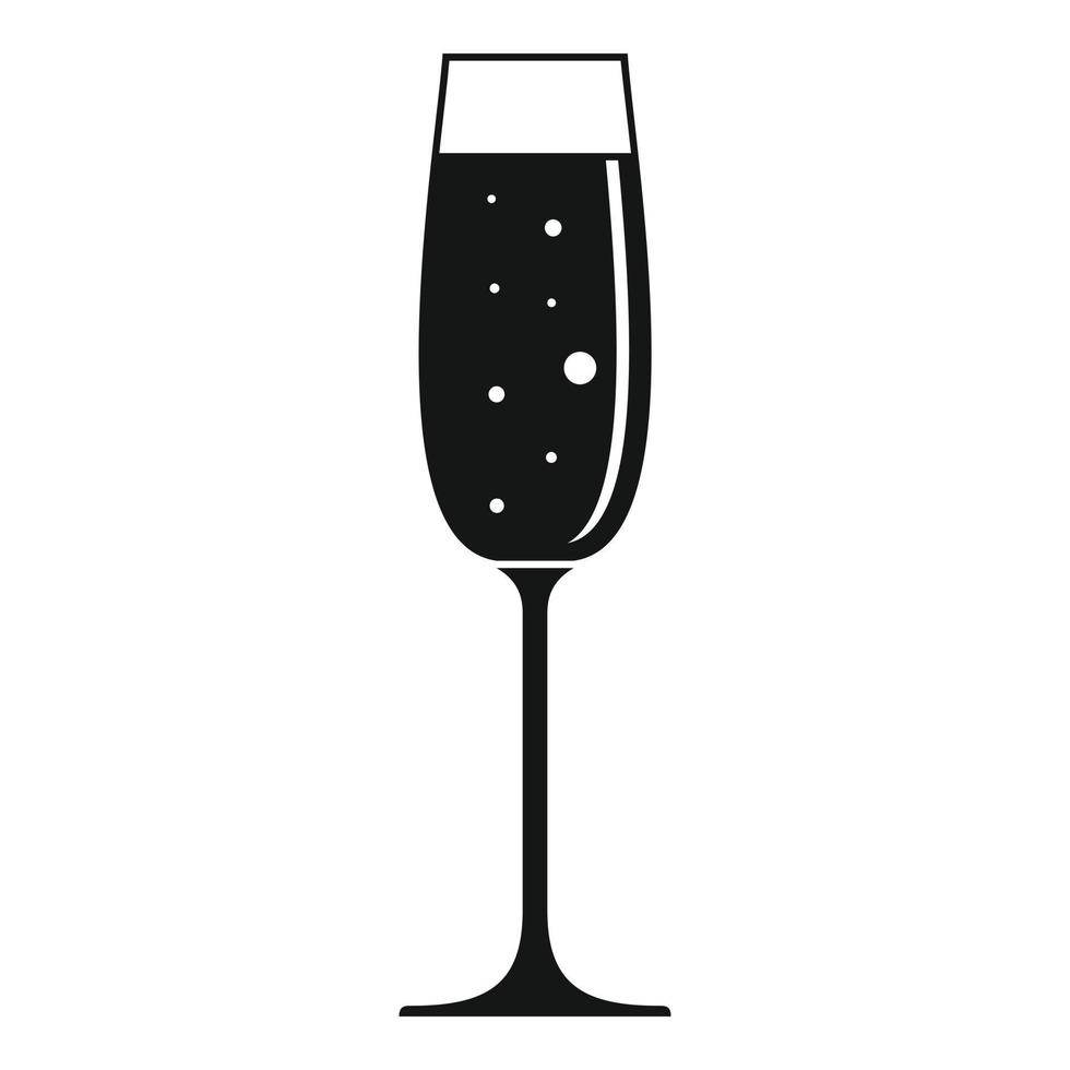 Bar champagne glass icon, simple style vector