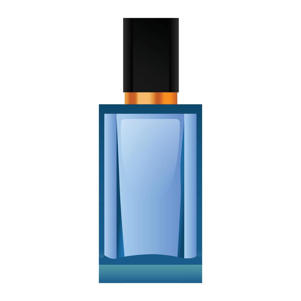 maqueta de botella de perfume azul, estilo realista vector