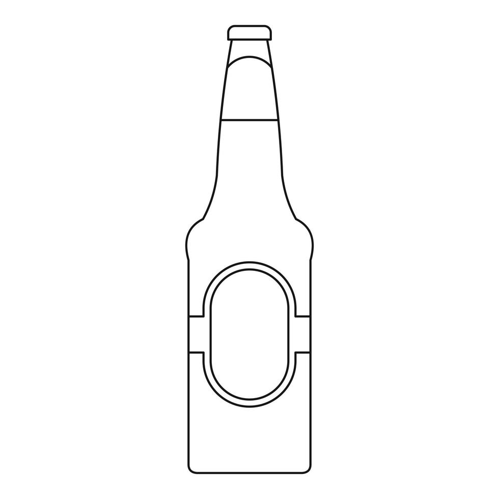 Bottle of beer icon, outline style. vector