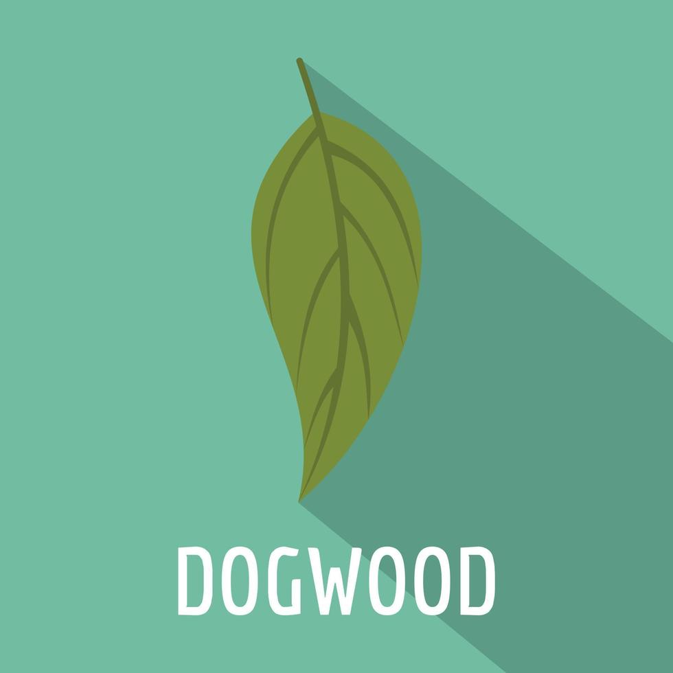 Dogwood leaf icon, flat style vector
