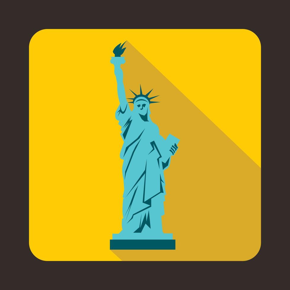 icono de la estatua de la libertad, estilo plano vector