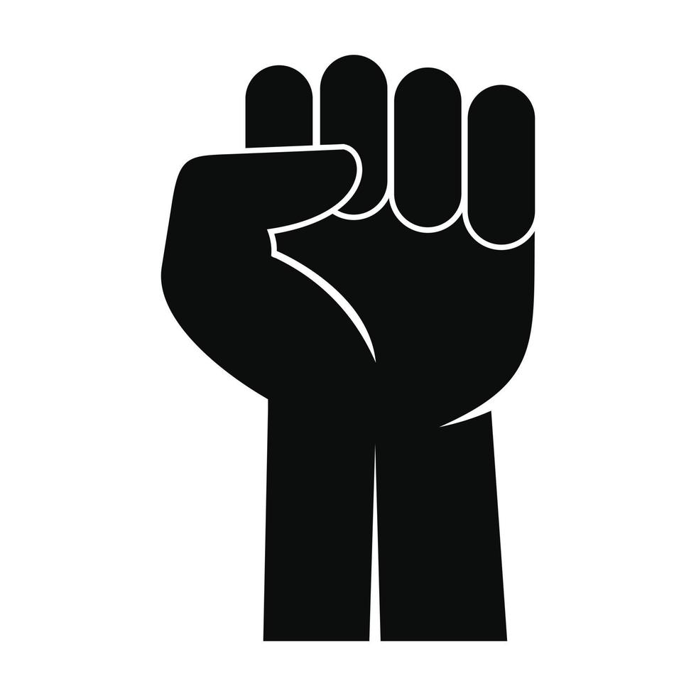 Fist up icon, simple style vector