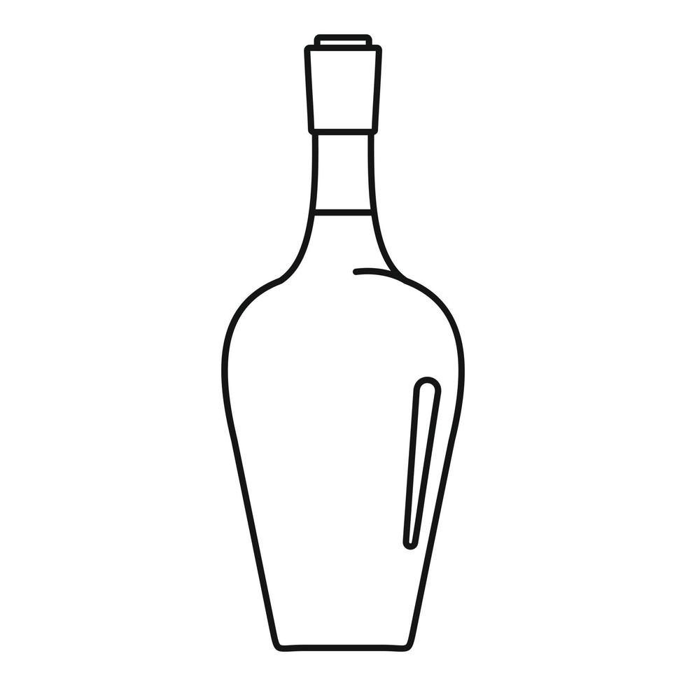 icono de botella de vino, estilo de contorno vector