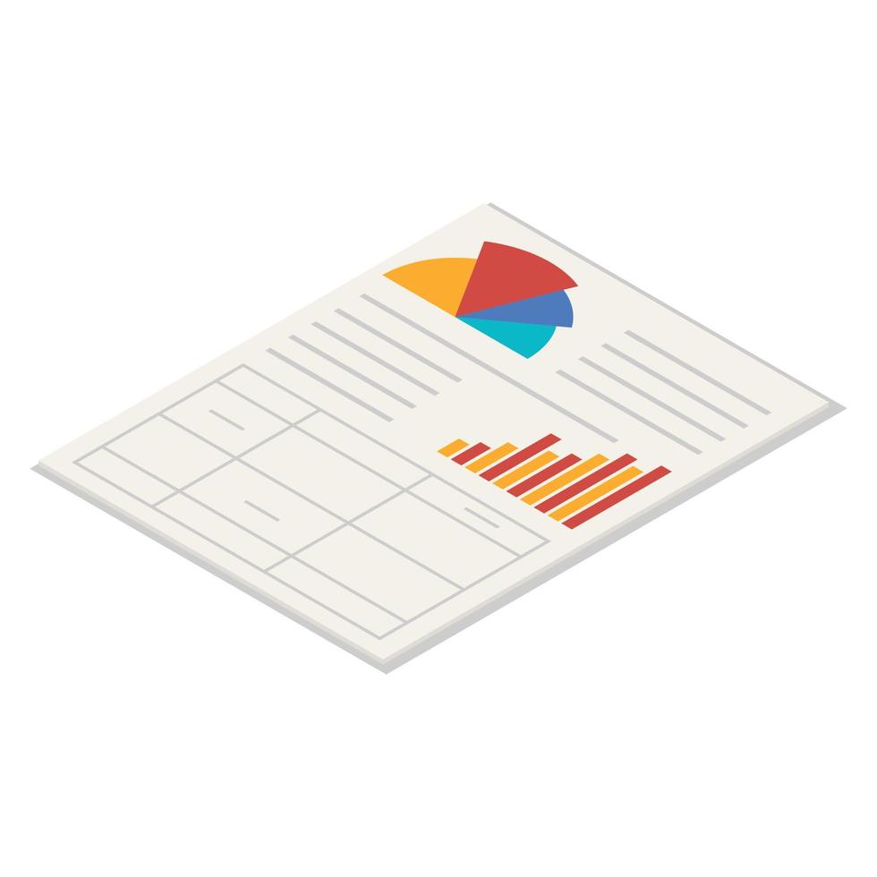 Office paper icon set, isometric style vector