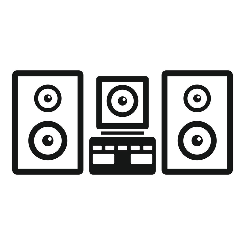 Stereo system icon, simple style vector