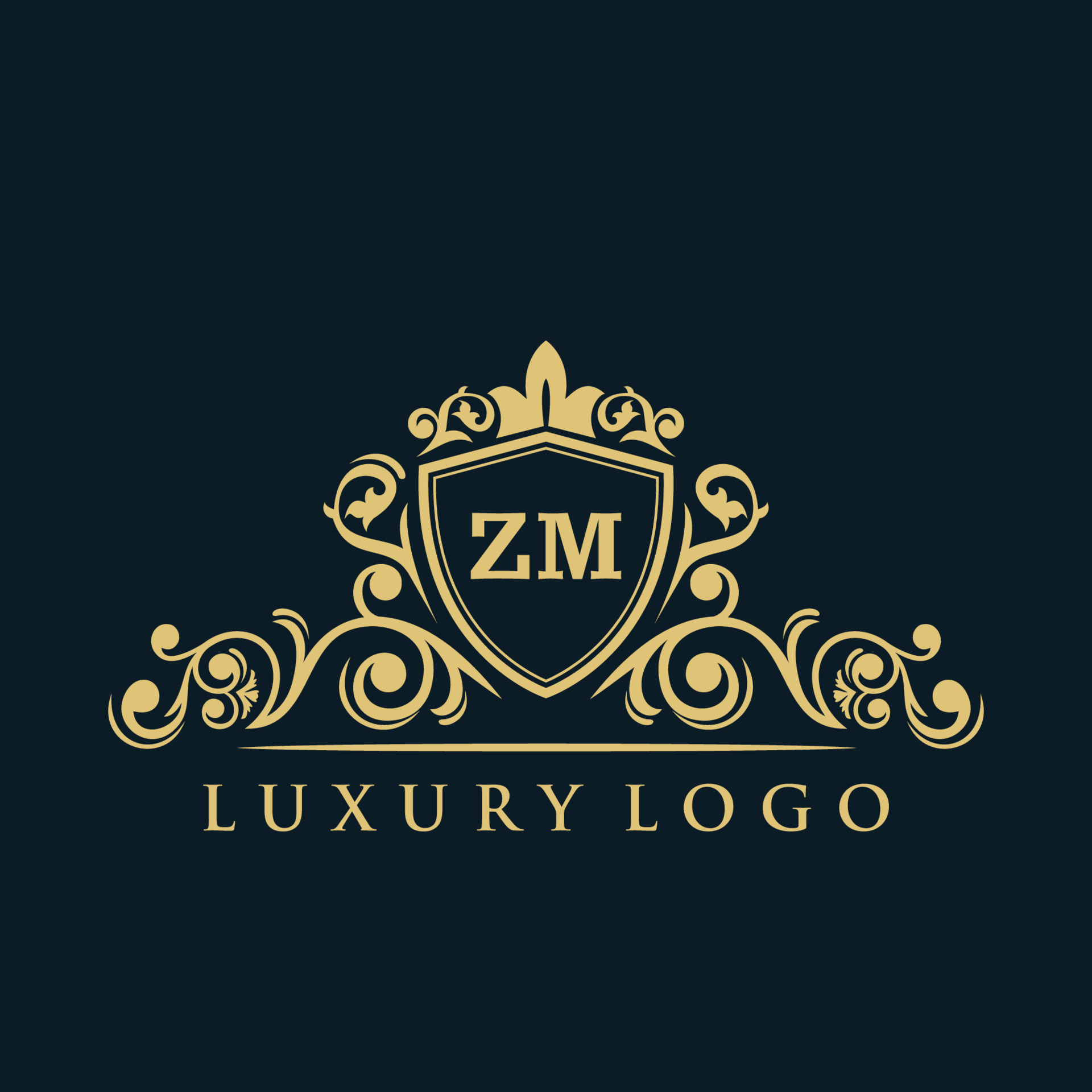 Logotipo De La Letra Zm Con Escudo Dorado De Lujo Plantilla De Vector logotipo-de-la-letra-zm-con-escudo-dorado-de-lujo-plantilla-de-vector