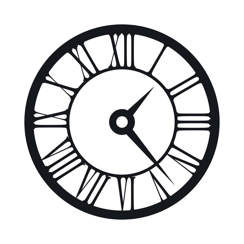 icono de reloj, estilo simple vector