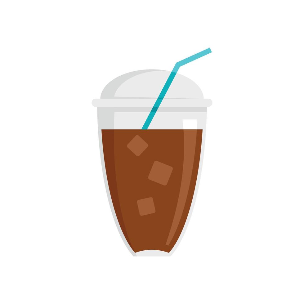 icono de café helado, tipo plano vector