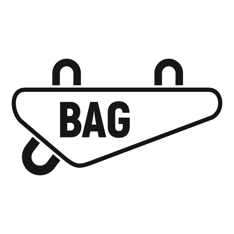 icono de bolsa textil para bicicletas, estilo simple vector